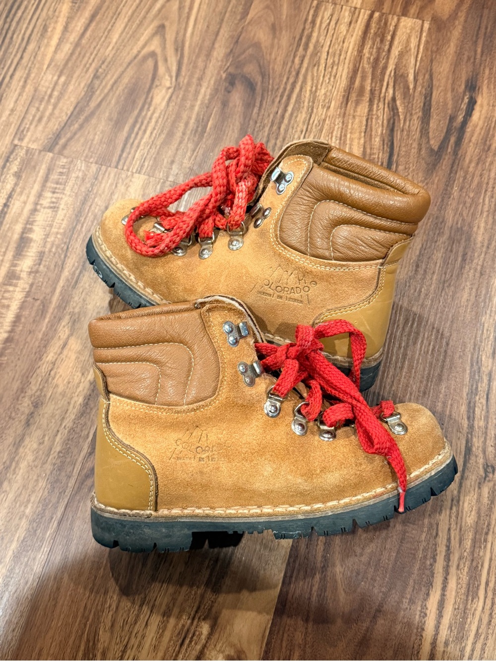 Vintage Italian made Kinney COLORADO AlI-Leather Mountain Boots US Men's 5